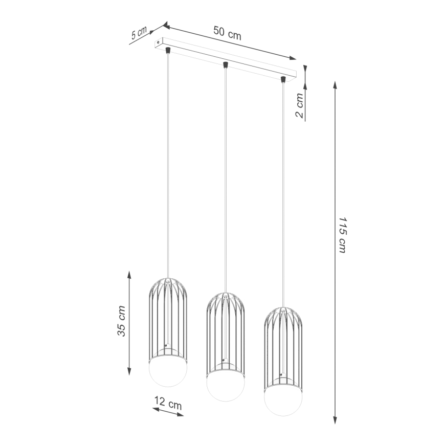 Пендел BRINA 3xG9/8W/230V черен