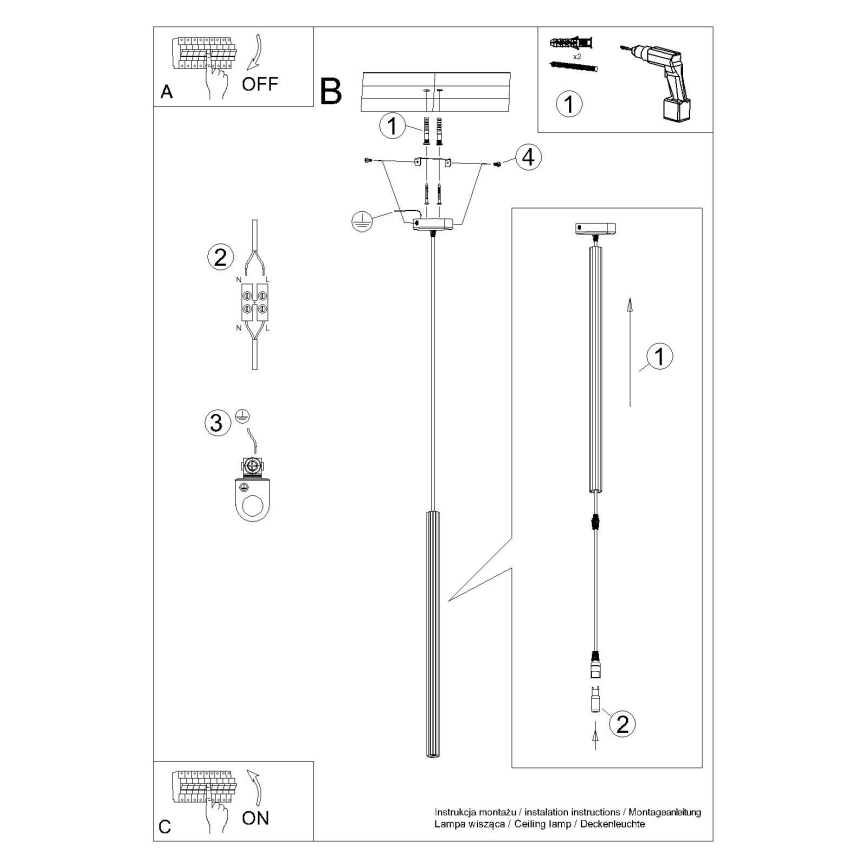 Пендел ARCHE 1xG9/8W/230V златист