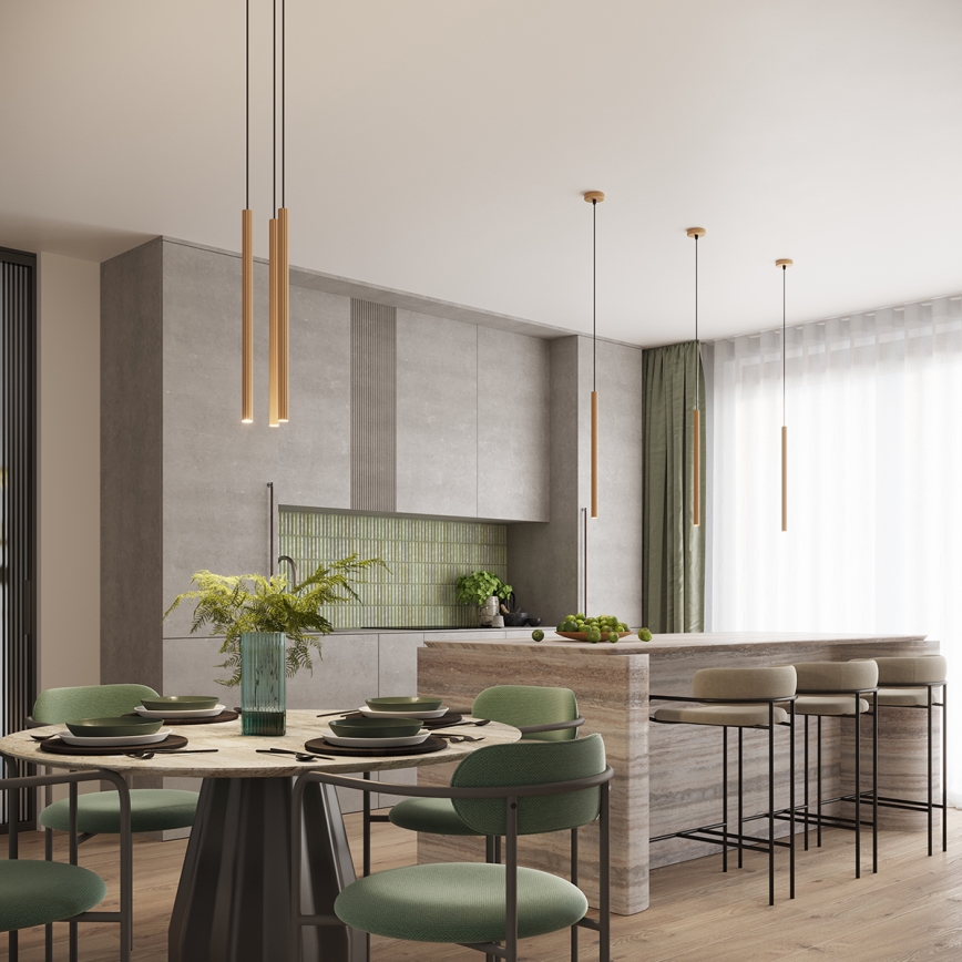 Пендел ARCHE 3xG9/8W/230V златист