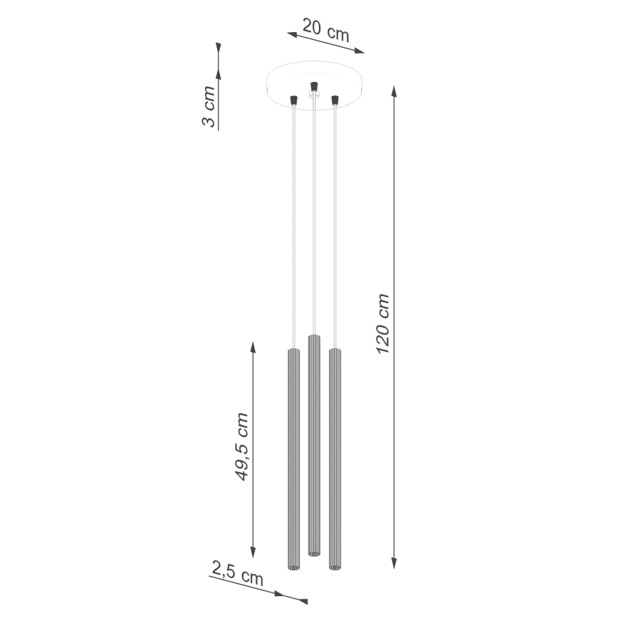 Пендел ARCHE 3xG9/8W/230V златист