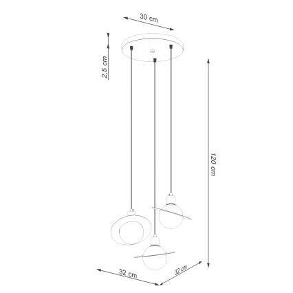 Пендел HYPERION 3xG9/8W/230V черен