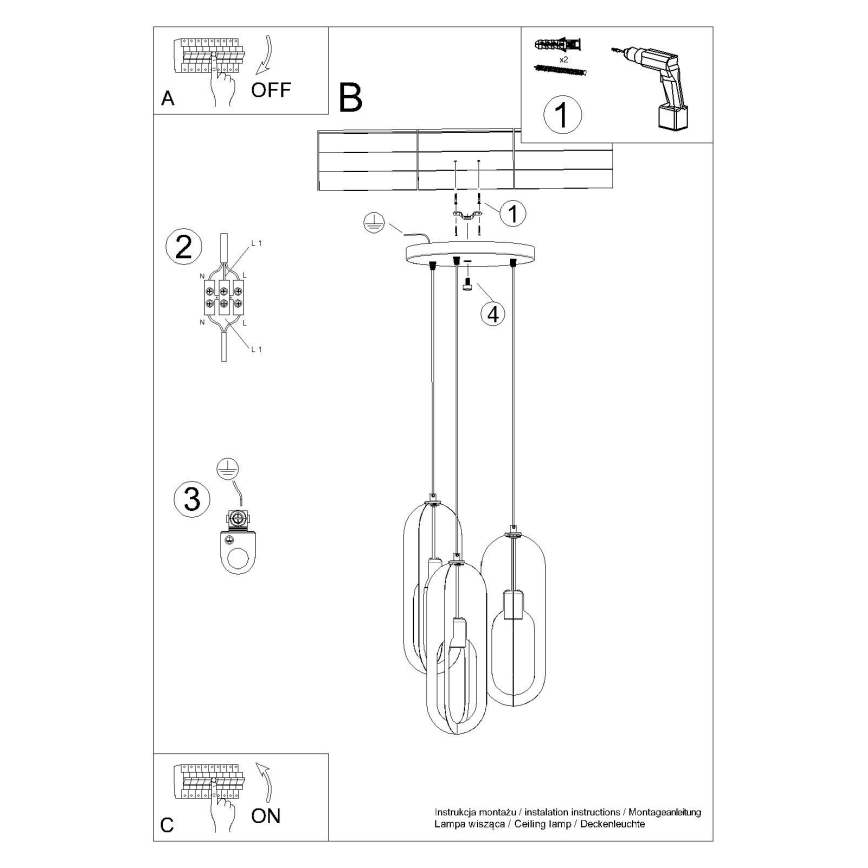 Пендел NICUS 3xE27/15W/230V бял