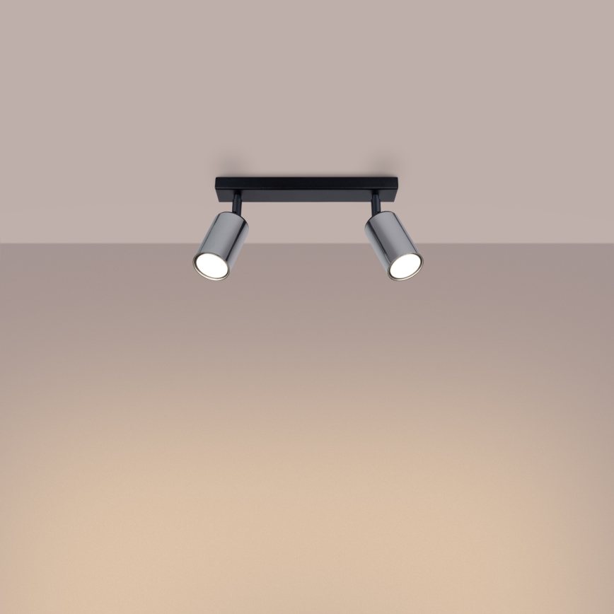 Спот WINX 2xGU10/10W/230V черен/лъскав хром