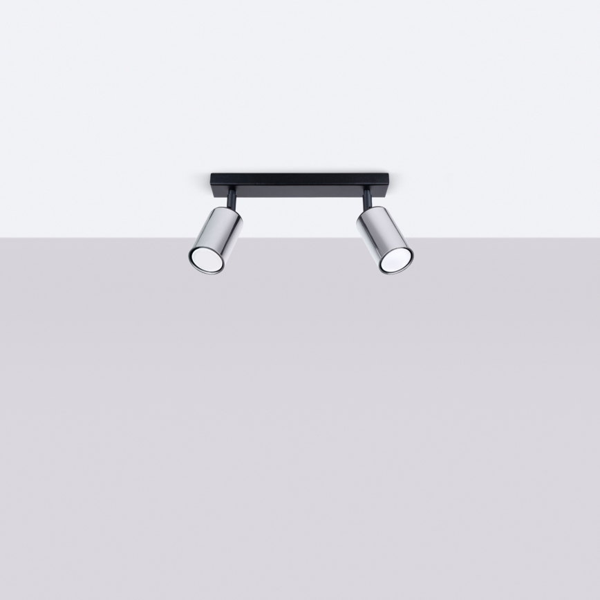 Спот WINX 2xGU10/10W/230V черен/лъскав хром