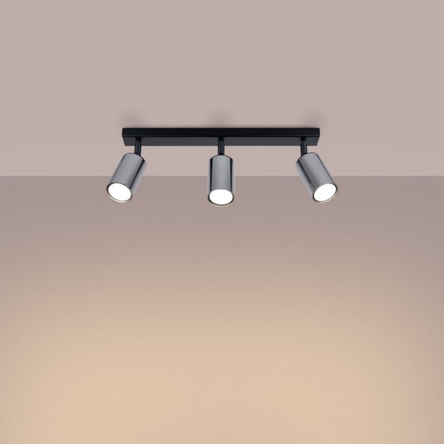 Спот WINX 3xGU10/10W/230V черен/лъскав хром