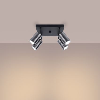 Спот WINX 4xGU10/10W/230V черен/лъскав хром