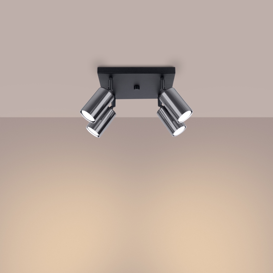 Спот WINX 4xGU10/10W/230V черен/лъскав хром