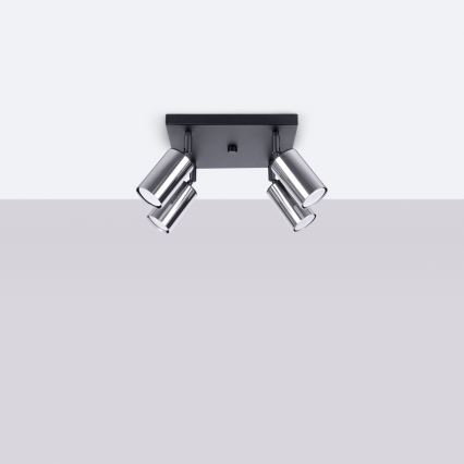 Спот WINX 4xGU10/10W/230V черен/лъскав хром