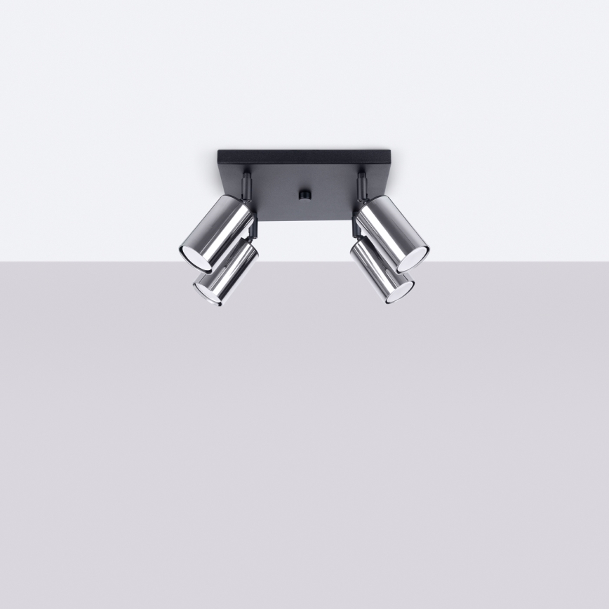 Спот WINX 4xGU10/10W/230V черен/лъскав хром