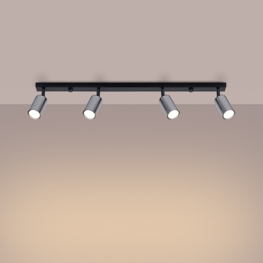 Спот WINX 4xGU10/10W/230V черен/лъскав хром