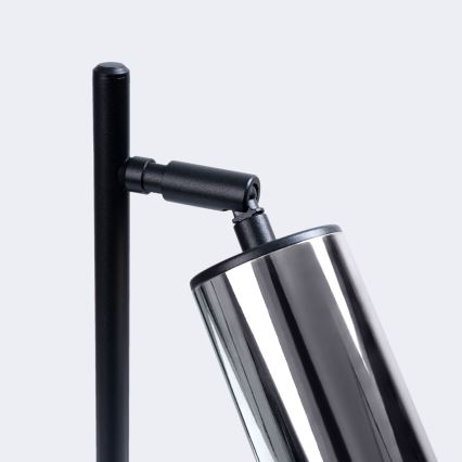 Настолна лампа WINX 1xGU10/10W/230V черен/лъскав хром