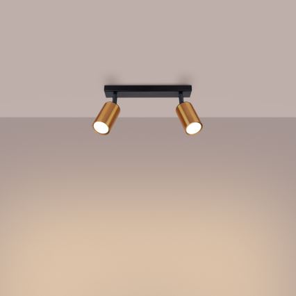 Спот WINX 2xGU10/10W/230V черен/меден