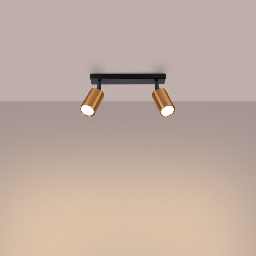 Спот WINX 2xGU10/10W/230V черен/меден