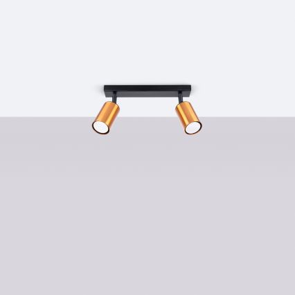 Спот WINX 2xGU10/10W/230V черен/меден