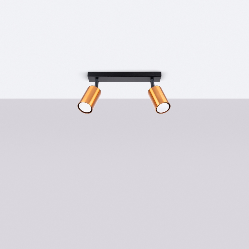 Спот WINX 2xGU10/10W/230V черен/меден