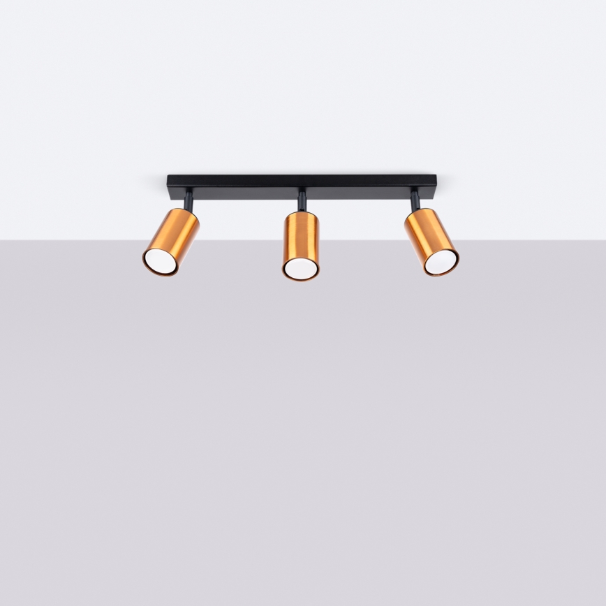 Спот WINX 3xGU10/10W/230V черен/меден