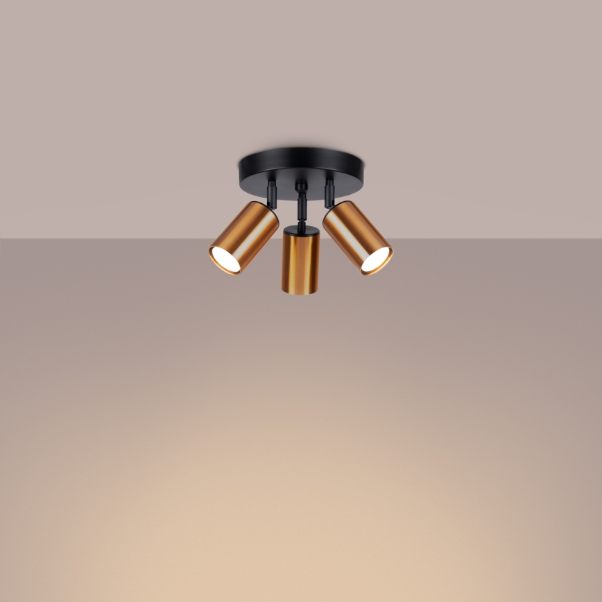 Спот WINX 3xGU10/10W/230V черен/меден