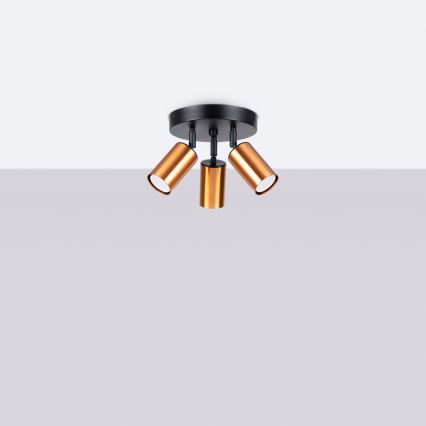 Спот WINX 3xGU10/10W/230V черен/меден