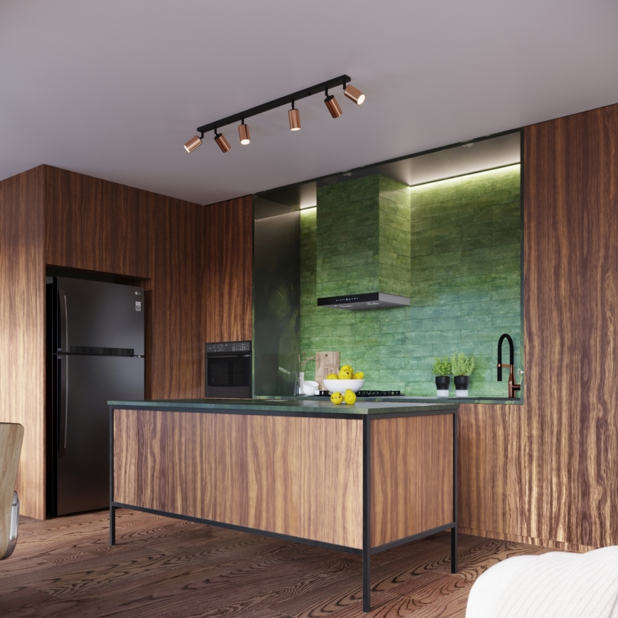 Спот WINX 6xGU10/10W/230V черен/меден