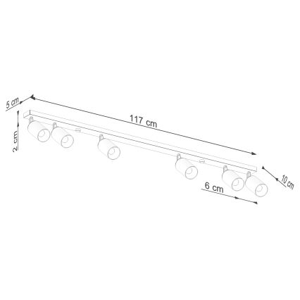 Спот WINX 6xGU10/10W/230V черен/меден
