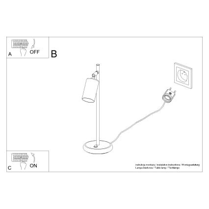 Настолна лампа WINX 1xGU10/10W/230V черен/меден