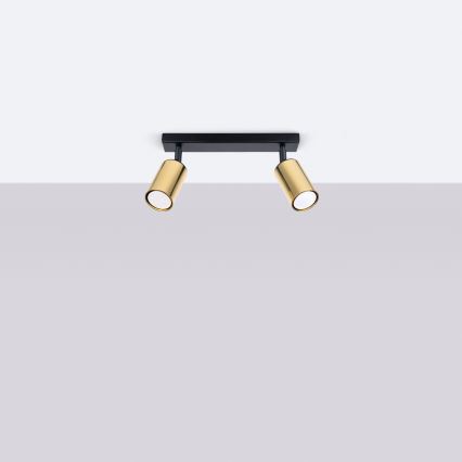 Спот WINX 2xGU10/10W/230V черен/златист