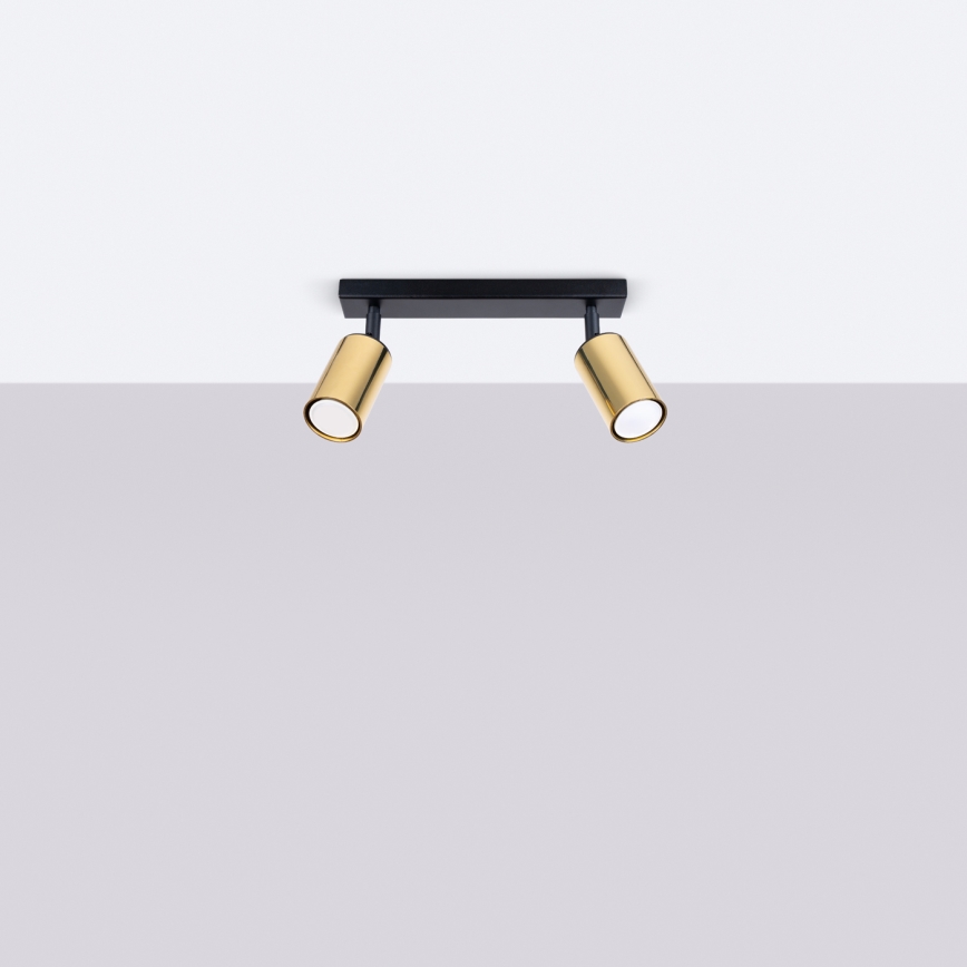 Спот WINX 2xGU10/10W/230V черен/златист