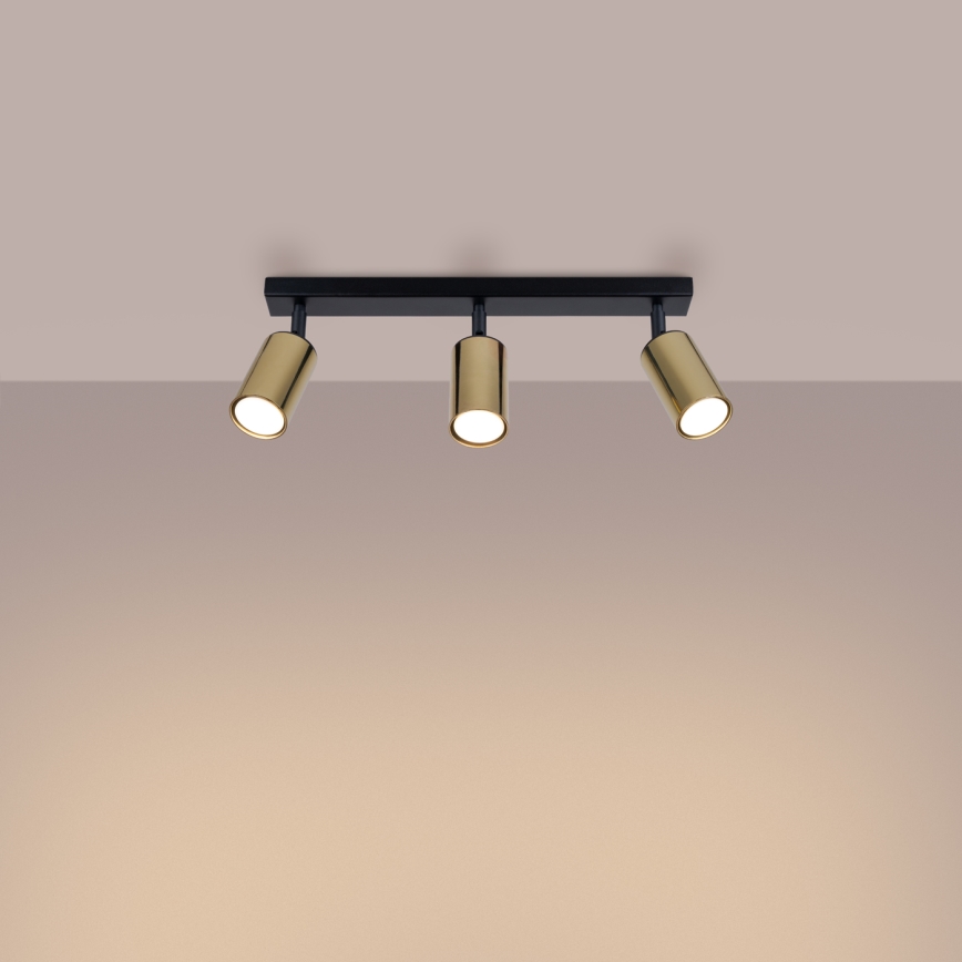 Спот WINX 3xGU10/10W/230V черен/златист