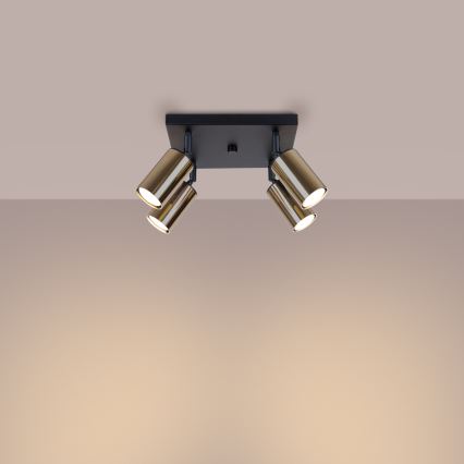 Спот WINX 4xGU10/10W/230V черен/златист