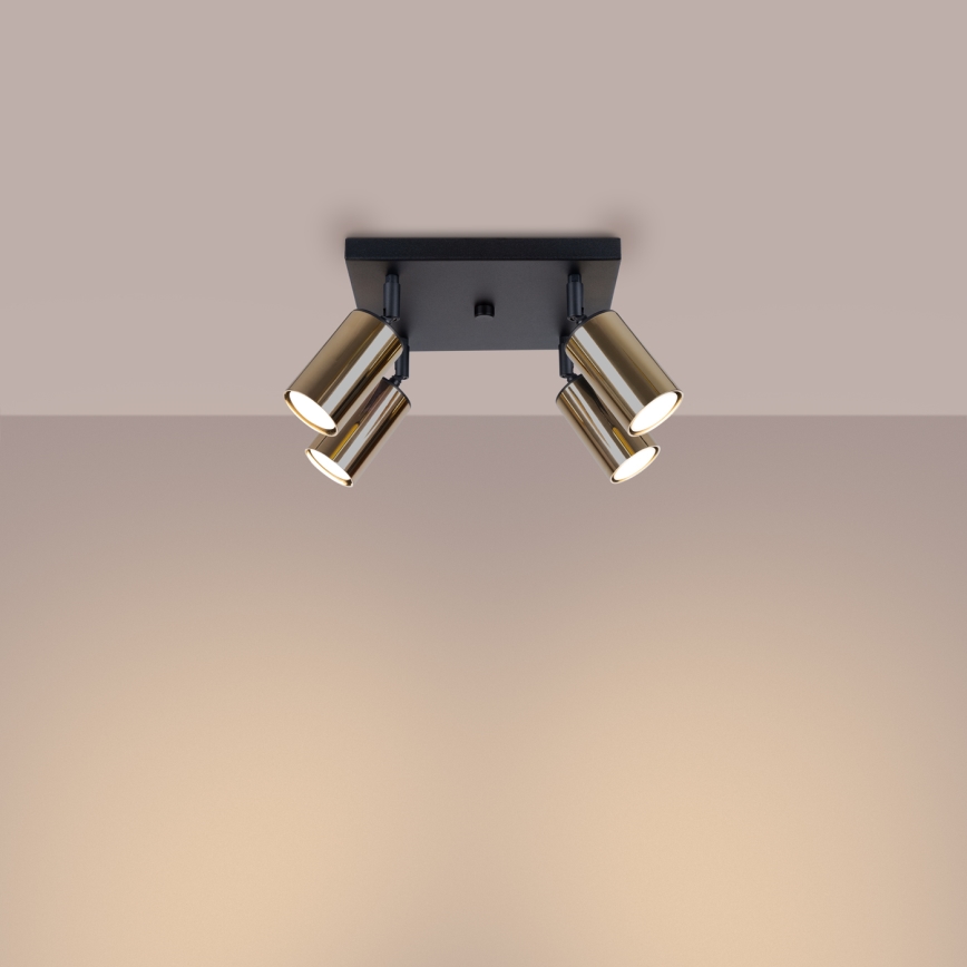 Спот WINX 4xGU10/10W/230V черен/златист