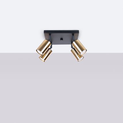 Спот WINX 4xGU10/10W/230V черен/златист