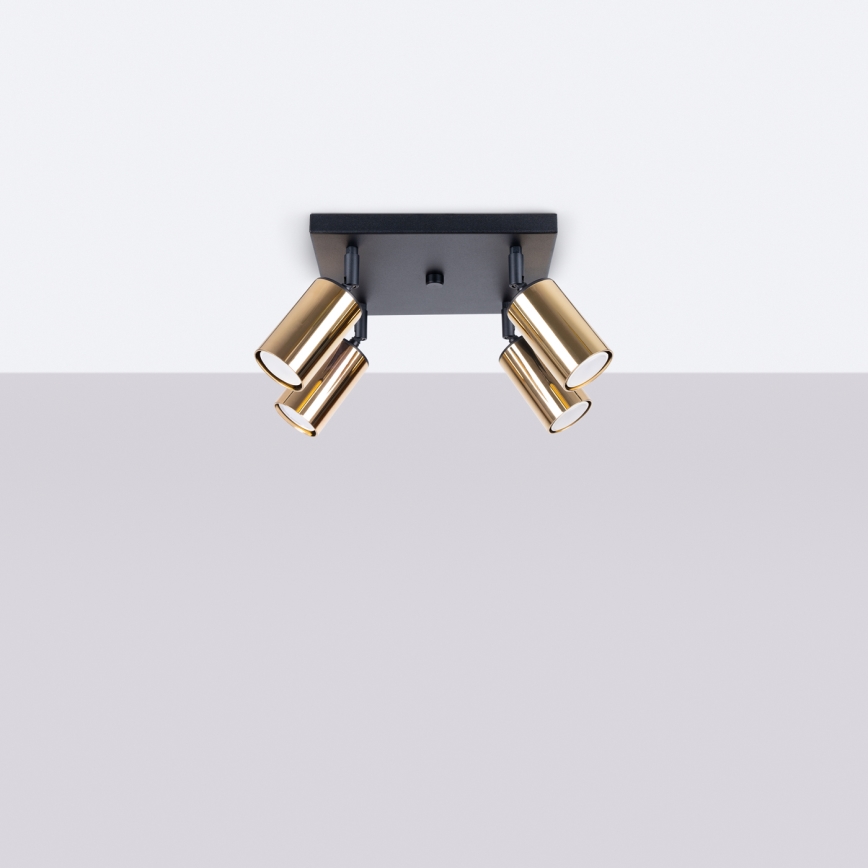 Спот WINX 4xGU10/10W/230V черен/златист