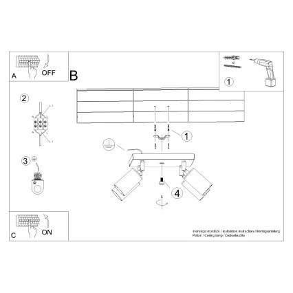 Спот WINX 4xGU10/10W/230V черен/златист