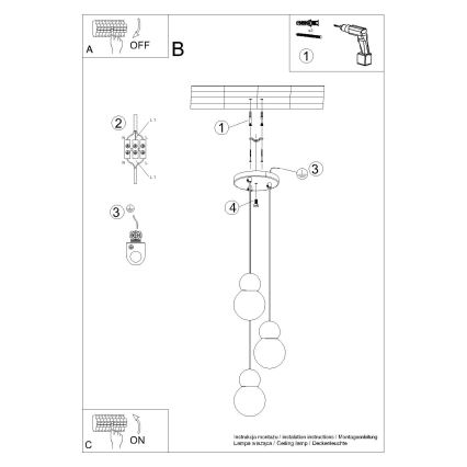 Пендел PEKKA 3xG9/8W/230V бял