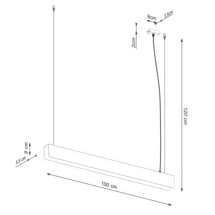 LED Пендел SPARK 1xG13/8,5W/230V златист