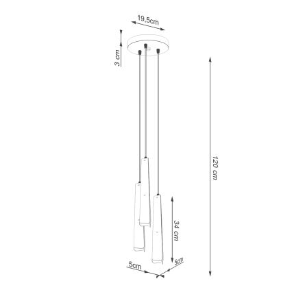 Пендел PRYSM 3xG9/8W/230V черен