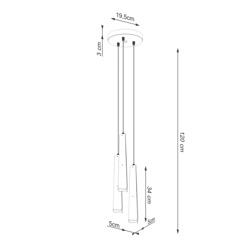 Пендел PRYSM 3xG9/8W/230V черен