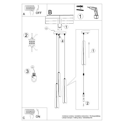 Пендел PRYSM 3xG9/8W/230V черен