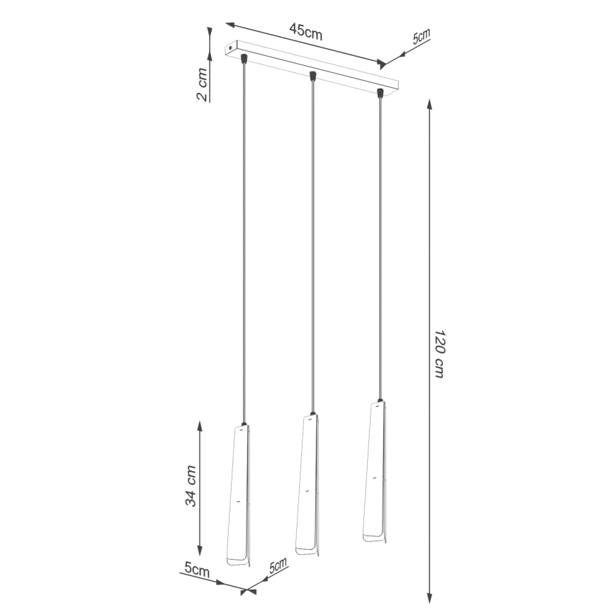 Пендел PRYSM 3xG9/8W/230V черен