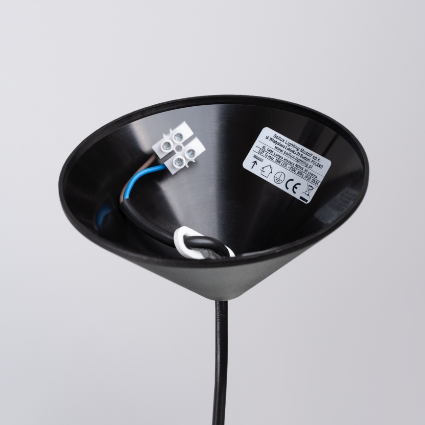 Пендел NOVA 1xE27/15W/230V Ø 30 см черен