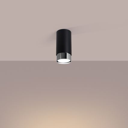 Спот NERO 1xGU10/10W/230V 12,5 см черен/лъскав хром