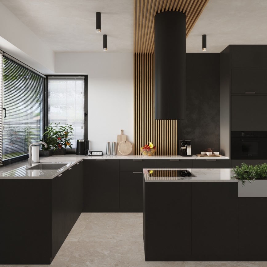 Спот NERO 1xGU10/10W/230V 12,5 см черен/лъскав хром