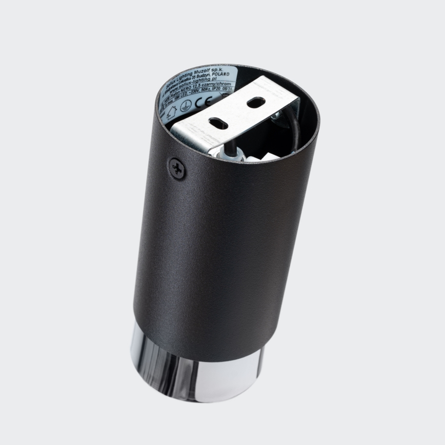 Спот NERO 1xGU10/10W/230V 12,5 см черен/лъскав хром