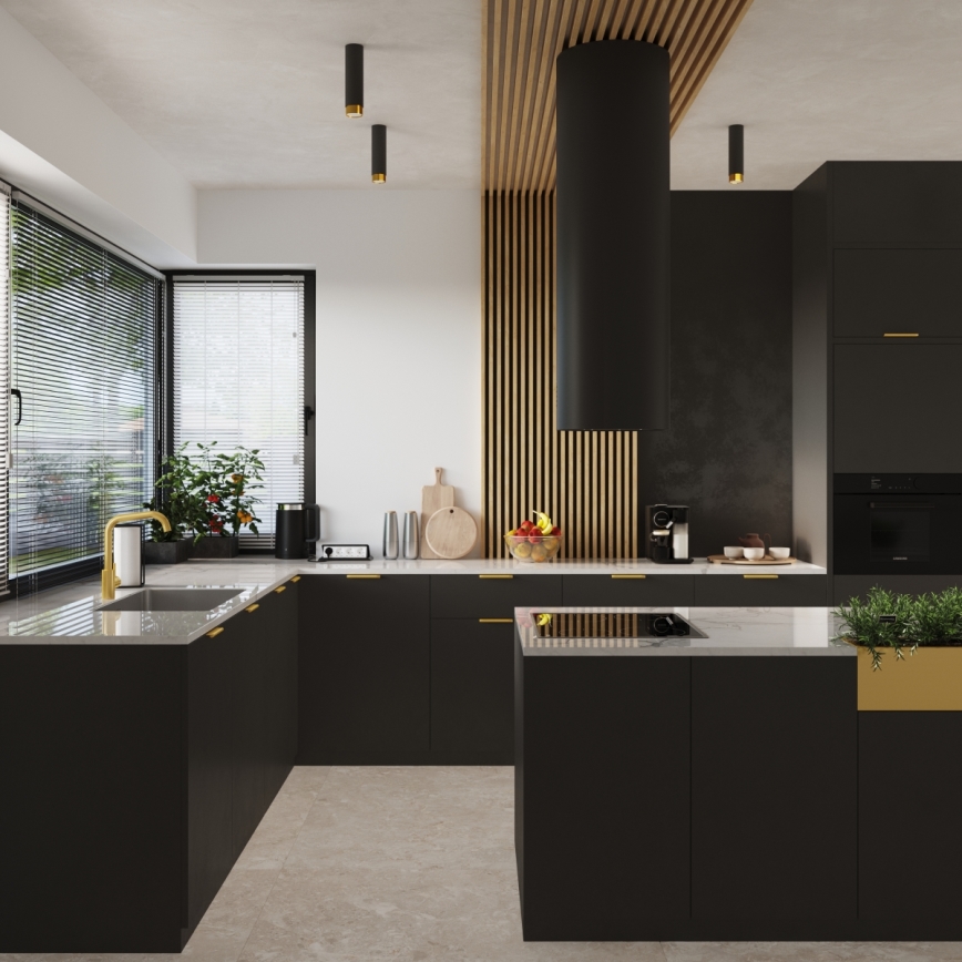 Спот NERO 1xGU10/10W/230V 12,5 см черен/златист