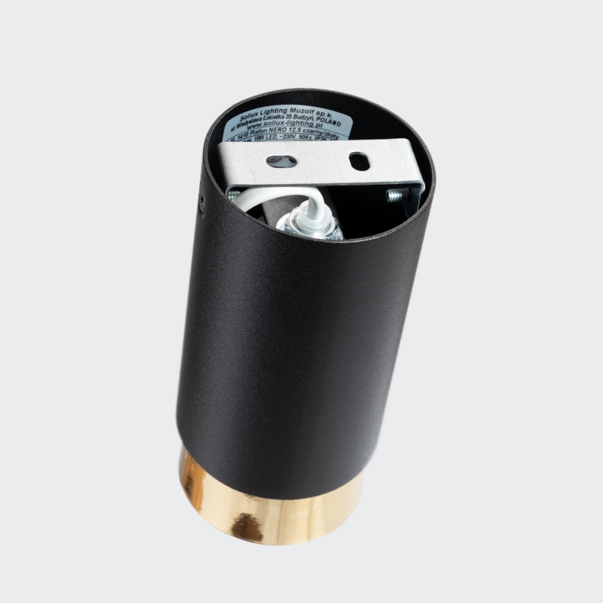 Спот NERO 1xGU10/10W/230V 12,5 см черен/златист