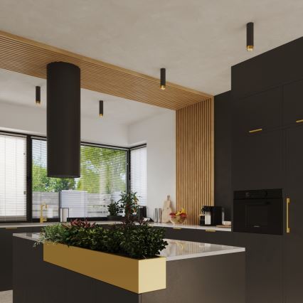 Спот NERO 1xGU10/10W/230V 22,5 см черен/златист