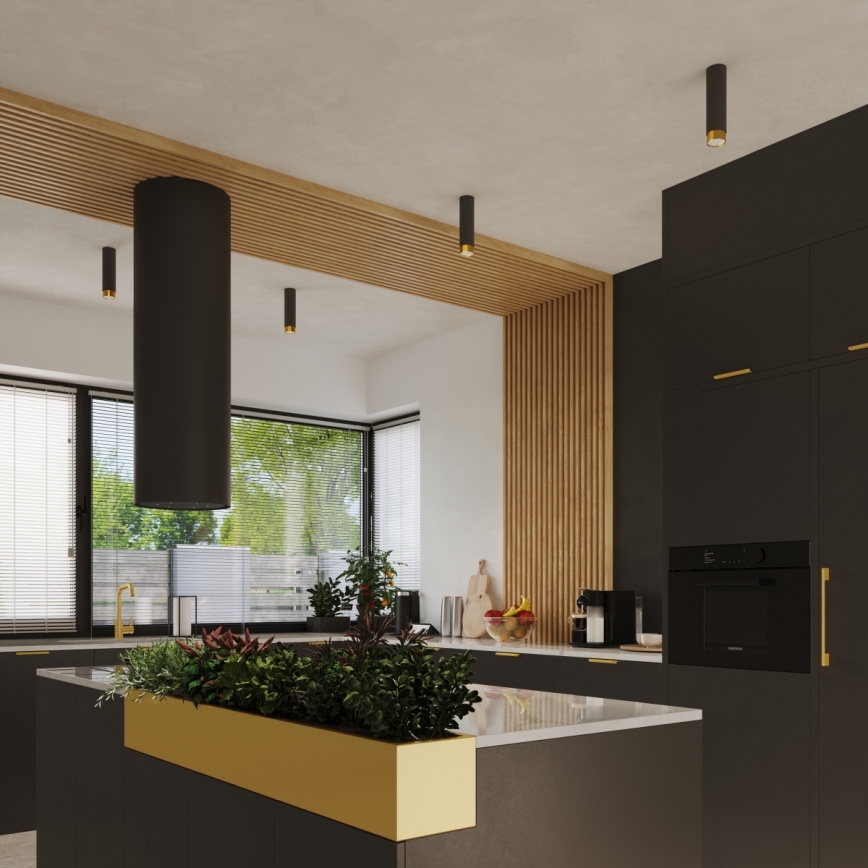 Спот NERO 1xGU10/10W/230V 22,5 см черен/златист