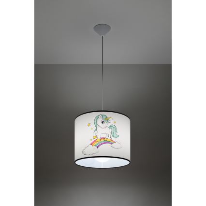 Детски пендел UNICORN 1xE27/15W/230V Ø 30 см еднорог