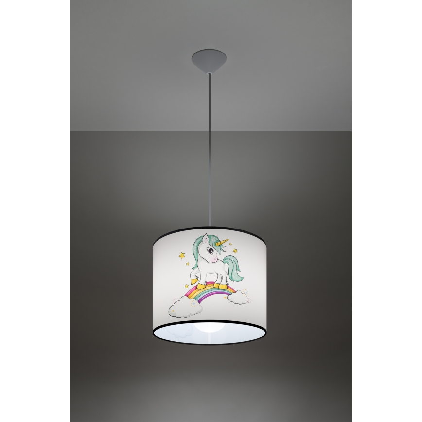 Детски пендел UNICORN 1xE27/15W/230V Ø 30 см еднорог