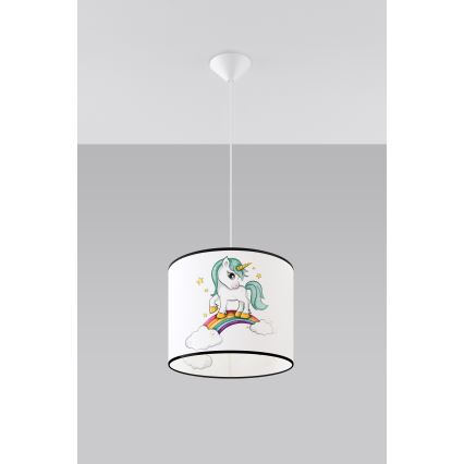 Детски пендел UNICORN 1xE27/15W/230V Ø 30 см еднорог